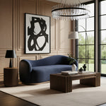 Gustavo 92.5" Velvet Upholstered Sofa in Navy