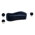 Gustavo 92.5" Velvet Upholstered Sofa in Navy