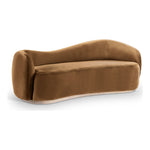 Gustavo 92.5" Velvet Upholstered Sofa in Saddle