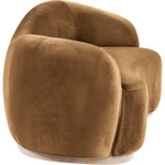 Gustavo 92.5" Velvet Upholstered Sofa in Saddle