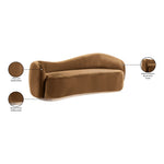 Gustavo 92.5" Velvet Upholstered Sofa in Saddle
