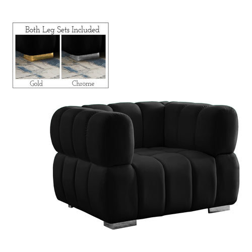 Gwen Velvet Upholstered Chair in Black