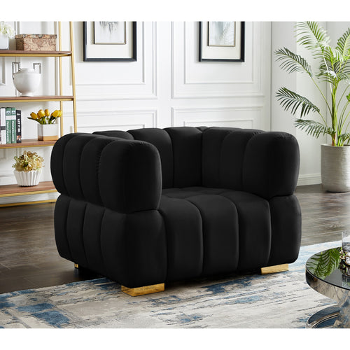 Gwen Velvet Upholstered Chair in Black