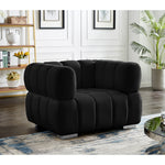 Gwen Velvet Upholstered Chair in Black