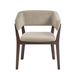 Blake Faux Mohair Wood Armchair in Natural