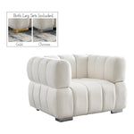 Gwen Velvet Upholstered Chair in Cream