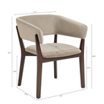 Blake Faux Mohair Wood Armchair in Natural