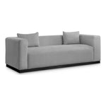 Alfie 90.5" Linen Textured Fabric Upholstered Sofa in Grey