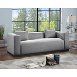 Alfie 90.5" Linen Textured Fabric Upholstered Sofa in Grey
