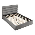 Adam Chenille Fabric Upholstered Queen Bed in Grey