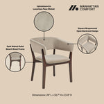 Blake Faux Mohair Wood Armchair in Natural