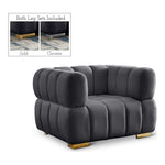 Gwen Velvet Upholstered Chair in Grey