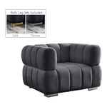 Gwen Velvet Upholstered Chair in Grey