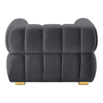 Gwen Velvet Upholstered Chair in Grey