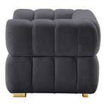 Gwen Velvet Upholstered Chair in Grey