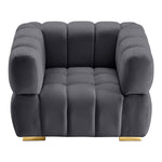 Gwen Velvet Upholstered Chair in Grey