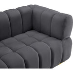 Gwen Velvet Upholstered Chair in Grey