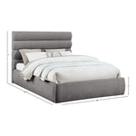 Adam Chenille Fabric Upholstered Queen Bed in Grey