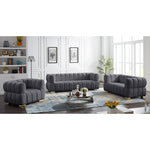 Gwen Velvet Upholstered Chair in Grey