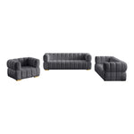 Gwen Velvet Upholstered Chair in Grey