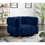 Gwen Velvet Upholstered Chair in Navy