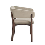 Blake Faux Mohair Wood Armchair in Natural