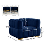 Gwen Velvet Upholstered Chair in Navy
