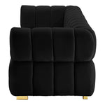 Gwen 91" Velvet Upholstered Sofa in Black