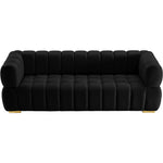 Gwen 91" Velvet Upholstered Sofa in Black