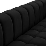 Gwen 91" Velvet Upholstered Sofa in Black