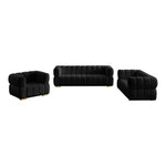 Gwen 91" Velvet Upholstered Sofa in Black