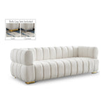 Gwen 91" Velvet Upholstered Sofa in Cream