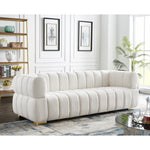 Gwen 91" Velvet Upholstered Sofa in Cream