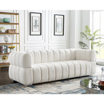 Gwen 91" Velvet Upholstered Sofa in Cream