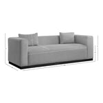 Alfie 90.5" Linen Textured Fabric Upholstered Sofa in Grey