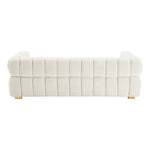 Gwen 91" Velvet Upholstered Sofa in Cream