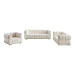 Gwen 91" Velvet Upholstered Sofa in Cream