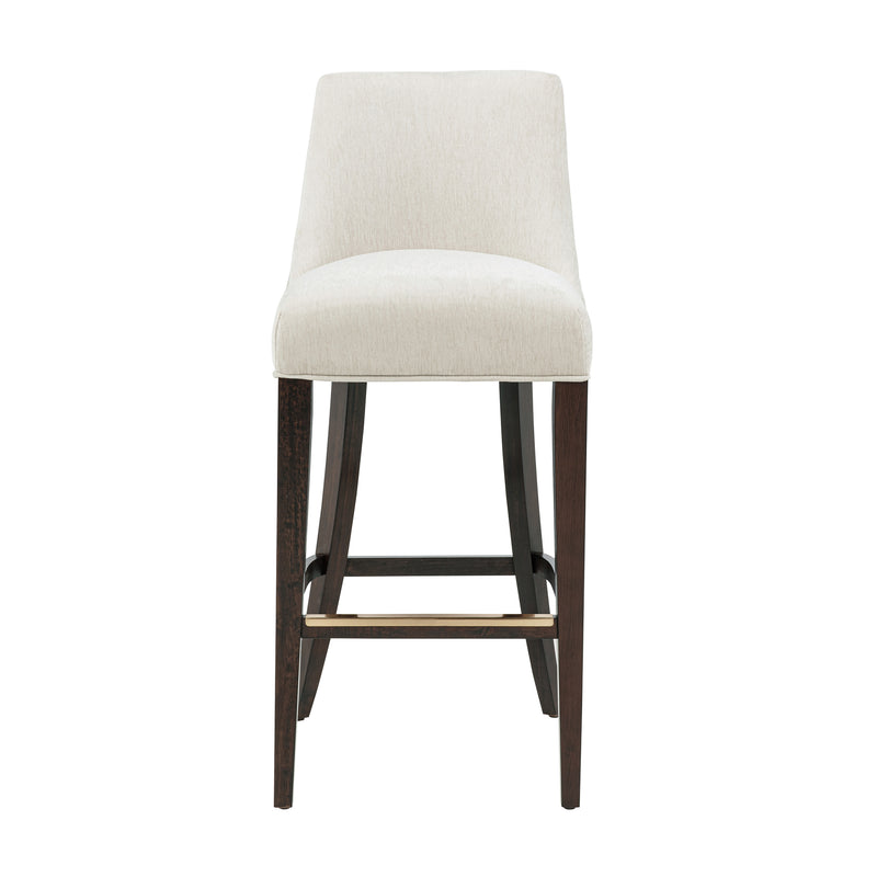 Beever Chenille Wood Upholstered Barstool in Cream
