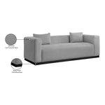 Alfie 90.5" Linen Textured Fabric Upholstered Sofa in Grey