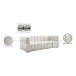 Gwen 91" Velvet Upholstered Sofa in Cream