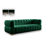 Gwen 91" Velvet Upholstered Sofa in Green