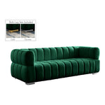 Gwen 91" Velvet Upholstered Sofa in Green