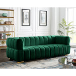 Gwen 91" Velvet Upholstered Sofa in Green