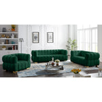 Gwen 91" Velvet Upholstered Sofa in Green
