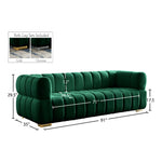 Gwen 91" Velvet Upholstered Sofa in Green