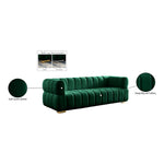 Gwen 91" Velvet Upholstered Sofa in Green