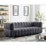 Gwen 91" Velvet Upholstered Sofa in Grey