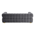 Gwen 91" Velvet Upholstered Sofa in Grey