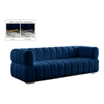 Gwen 91" Velvet Upholstered Sofa in Navy