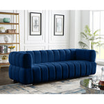 Gwen 91" Velvet Upholstered Sofa in Navy
